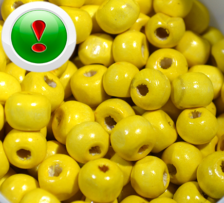 Бусина деревянная Yellow 8мм, шт