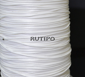 Korean waxed cord, white-2, 1mm*1m