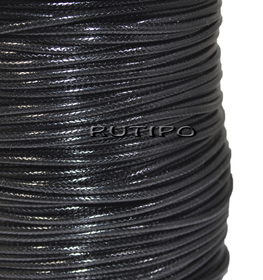 Korean waxed cord, black, 1.5mm * 1m