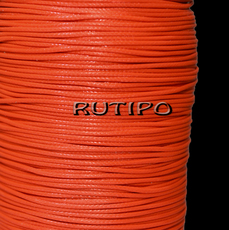 Korean waxed cord, red-orange, 1mm * 1m