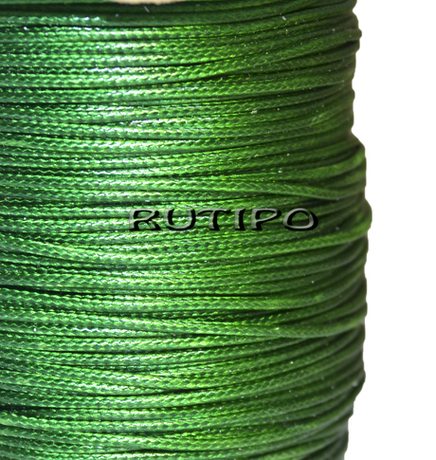 Korean waxed cord, green, 2mm, 1m