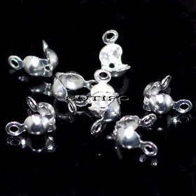 Calotte Stainless Steel,Silver Plated, 7.5*4mm, piece