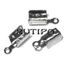 Cord End Stainless Steel, 10*4mm, 100pcs