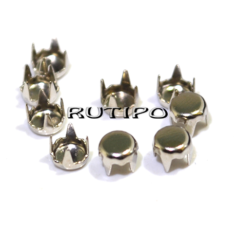 Flat crab rivet silver-like, 4mm, pcs.