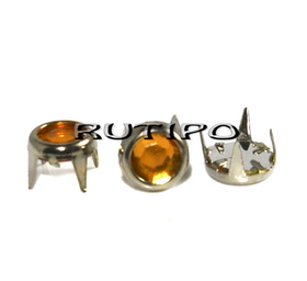 Decorative rivet with yellow insert, 5mm, pcs.