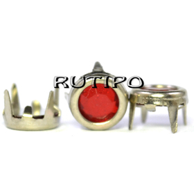 Decorative rivet with red insert, 6mm, pcs.