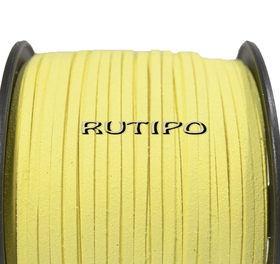 Шнур замшевый Champagne Yellow, 3*1.5мм, 1м