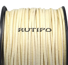 Cream suede cord, 3 * 1.5mm * 1m