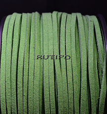 Suede cord Yellow Green, 3*1.5mm, 1m
