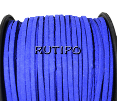 Cord suede blue, 3 * 1.5mm * 1m