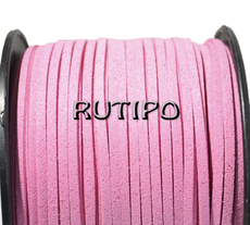 Cord suede pink, 3 * 1.5mm * 1m
