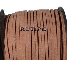 Cord suede salmon dark, 3 * 1.5mm * 1m