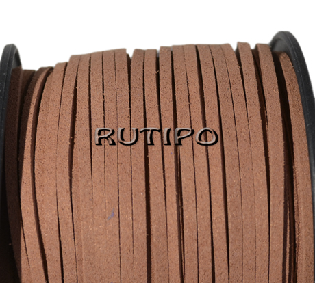 Cord suede salmon dark, 3 * 1.5mm * 1m