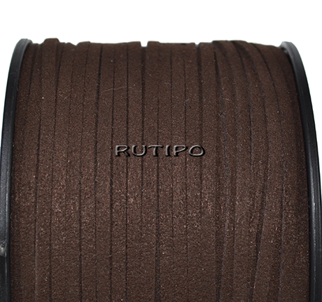 Dark brown suede cord, 3 * 1.5mm * 1m
