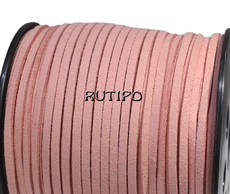 Cord suede ash-pink, 3 * 1.5mm * 1m