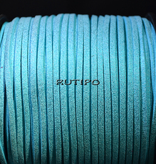 Suede cord Sky Blue with coating, 3*1.5mm, 1m