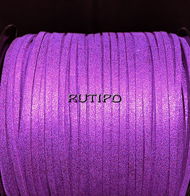 Шнур замшевый Purple с напылением, 3*1.5мм, 1м